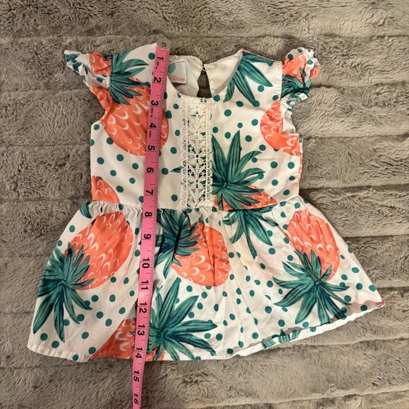 6-12 Months Paisley & Eloise Polka Dot & Pineapple Peplum Shirt, Baby Girl - Picture 5 of 6